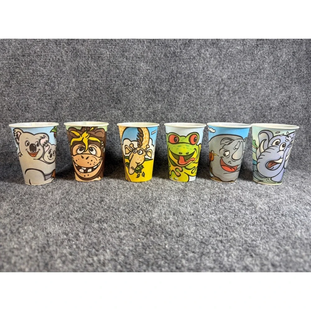 Vintage 2003 Dixie Krazy Kritters Cups and Cutlery Set Animal Theme